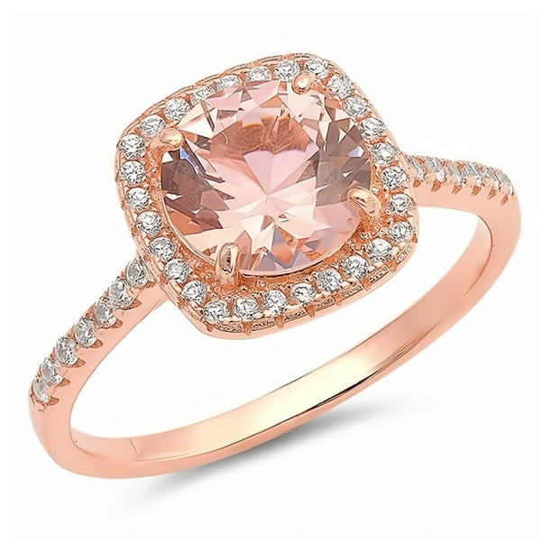 Pink Cubic Zirconia Jewelry Gift Glitzs Jewels 925 Sterling Silver CZ Ring 